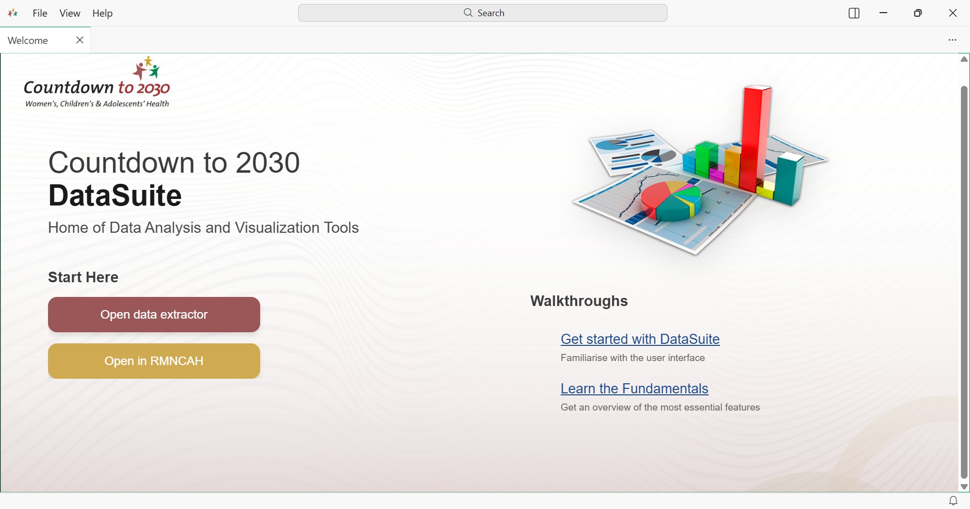 DataSuite welcome page